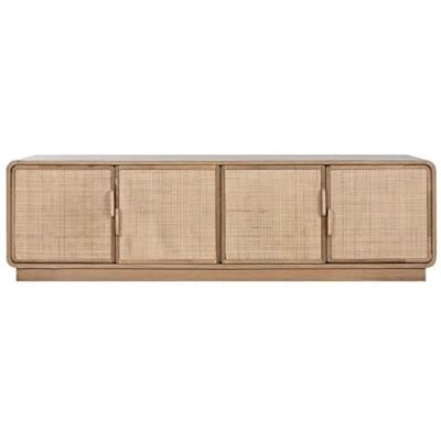 DRW Buffet Sideboard für Fernsehschrank, aus massiver Eiche und Rattan, 157 x 45 x 40 cm DRW Buffet Sideboard für Fernsehschrank, aus massiver Eiche und Rattan, 157 x 45 x 40 cm