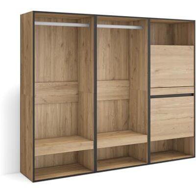 Skraut Home Offener Kleiderschrank Kleidung, Schuhe 180x145x35 cm Für Schlafzimmer, Zimmer Schuhschrank Moderner Stil Eiche Skraut Home Offener Kleiderschrank Kleidung, Schuhe 180x145x35 cm Für Schlafzimmer, Zimmer Schuhschrank Moderner Stil Eiche