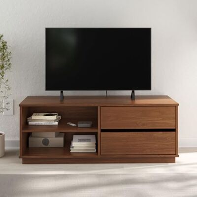 IDIMEX Lowboard Maite, Kastanie Farben aus Massivholz TV-Board mit 2 Schubladen und 2 Ablagefächern, TV Unterschrank, Fernsehboard, TV Kommode 110cm IDIMEX Lowboard Maite, Kastanie Farben aus Massivholz TV-Board mit 2 Schubladen und 2 Ablagefächern, TV Unterschrank, Fernsehboard, TV Kommode 110cm