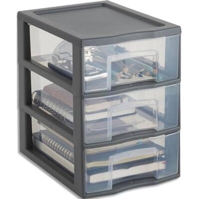 Sundis Tag Tower, schubladenbox aus Kunststoff, 3 Schubladen im Format A5, Grau, Höhe 25,5 Cm, Stapelbar, Ideal zur Aufbewahrung Von Kosmetika, Schmuck, Accessoires, Vorräten Sundis Tag Tower, schubladenbox aus Kunststoff, 3 Schubladen im Format A5, Grau, Höhe 25,5 Cm, Stapelbar, Ideal zur Aufbewahrung Von Kosmetika, Schmuck, Accessoires, Vorräten