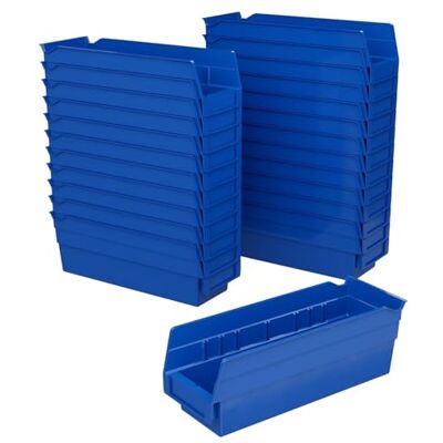 Akro-Mils 30120 Regalbehälter aus Kunststoff, robuste Aufbewahrungsbehälter für Garage, Schrank und Schublade, 30,48 cm x 10,16 cm x 10,16 cm, Blau, 24er-Pack Akro-Mils 30120 Regalbehälter aus Kunststoff, robuste Aufbewahrungsbehälter für Garage, Schrank und Schublade, 30,48 cm x 10,16 cm x 10,16 cm, Blau, 24er-Pack