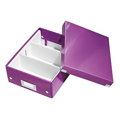 Leitz Click & Store Aufbewahrungsbox mit Deckel Klein, Box mit Trennwänden für Zubehör im Büro oder Utensilien im Haushalt, Transportbox aus 84 % recycelter Premium-Hartpappe, Violett, 60570062 Leitz Click & Store Aufbewahrungsbox mit Deckel Klein, Box mit Trennwänden für Zubehör im Büro oder Utensilien im Haushalt, Transportbox aus 84 % recycelter Premium-Hartpappe, Violett, 60570062