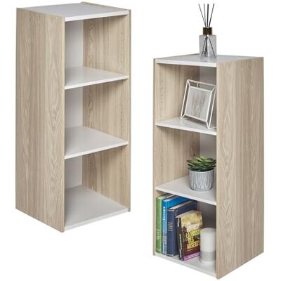 Iris Ohyama , Aufbewahrungseinheit, Bücherregal, Set aus 2 kleinen Elementen mit 3 modularen Regalen, modern, Bücher, CDs, Büro, Schlafzimmer, Wohnzimmer, UB-9035, Hellbraun Iris Ohyama , Aufbewahrungseinheit, Bücherregal, Set aus 2 kleinen Elementen mit 3 modularen Regalen, modern, Bücher, CDs, Büro, Schlafzimmer, Wohnzimmer, UB-9035, Hellbraun