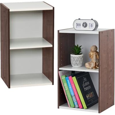Iris Ohyama - Estantería Espacio Ahorrador de 2 Niveles Extra Ancho - Braun - Regal Iris Ohyama - Estantería Espacio Ahorrador de 2 Niveles Extra Ancho - Braun - Regal