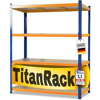 KARAT Schwerlastregal XXL, blau-orange 160 x 150 x 80 cm, Lagerregal für Garage, Keller und Werkstatt Steckregal, Weitspannregal, Kellerregal, Werkstattregal (TitanRack Big) KARAT Schwerlastregal XXL, blau-orange 160 x 150 x 80 cm, Lagerregal für Garage, Keller und Werkstatt Steckregal, Weitspannregal, Kellerregal, Werkstattregal (TitanRack Big)