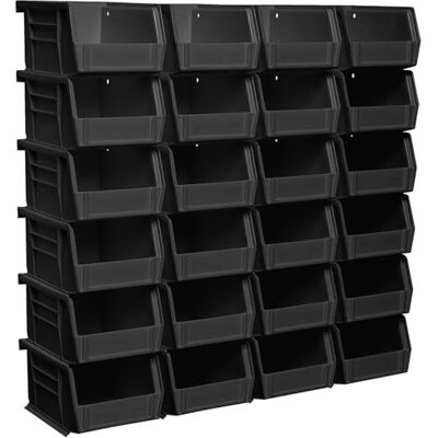 Akro-Mils AkroBins 30210 Kunststoff-Aufbewahrungsbehälter, platzsparend, stapelbar, für Garage, Speisekammer, Bastelorganisation, 12,7 x 10,2 x 7,6 cm, Schwarz, 24 Stück Akro-Mils AkroBins 30210 Kunststoff-Aufbewahrungsbehälter, platzsparend, stapelbar, für Garage, Speisekammer, Bastelorganisation, 12,7 x 10,2 x 7,6 cm, Schwarz, 24 Stück
