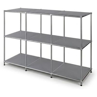 Floordirekt Regal Grau 116x40x82cm 3 Ablagen Metallregal Sideboard & Lowboard Offenes Bücherregal Würfelregal Concept Epure MK-018 Floordirekt Regal Grau 116x40x82cm 3 Ablagen Metallregal Sideboard & Lowboard Offenes Bücherregal Würfelregal Concept Epure MK-018