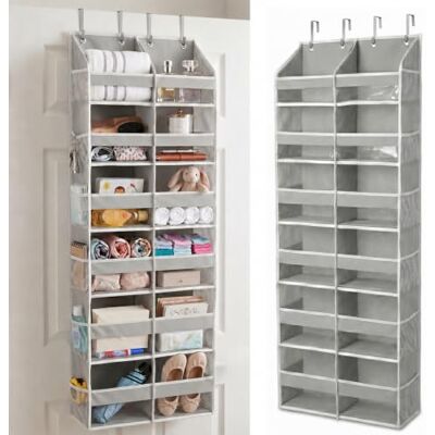 HOMELUX THEORY Robuster Tür-Organizer – extra breiter Schrank-Organizer und Aufbewahrung, hängende Aufbewahrungstür für Schlafzimmer und Kinderzimmer, 1 Stück, Hellgrau HOMELUX THEORY Robuster Tür-Organizer – extra breiter Schrank-Organizer und Aufbewahrung, hängende Aufbewahrungstür für Schlafzimmer und Kinderzimmer, 1 Stück, Hellgrau