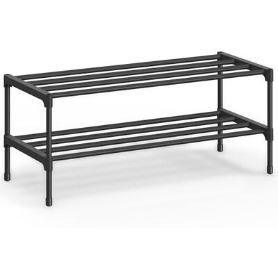SONGMICS Schuhregal, 2 Ebenen, Schuhablage schmal, Schuh-Organizer Metall, Flur, Wohnzimmer, Kleiderschrank, platzsparend, stapelbar, 30 x 62,3 x 31 cm, schwarz LSA122BH01 SONGMICS Schuhregal, 2 Ebenen, Schuhablage schmal, Schuh-Organizer Metall, Flur, Wohnzimmer, Kleiderschrank, platzsparend, stapelbar, 30 x 62,3 x 31 cm, schwarz LSA122BH01