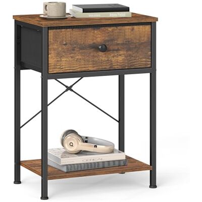 SONGMICS BELLAH Kollektion Nachttisch, Beistelltisch mit Schublade, Nachtschrank, mit Einer Ablage unten, Nachtkommode, für Schlafzimmer, Wohnzimmer, 30 x 39,6 x 60,4 cm, vintagebraun LGS101K101 SONGMICS BELLAH Kollektion Nachttisch, Beistelltisch mit Schublade, Nachtschrank, mit Einer Ablage unten, Nachtkommode, für Schlafzimmer, Wohnzimmer, 30 x 39,6 x 60,4 cm, vintagebraun LGS101K101