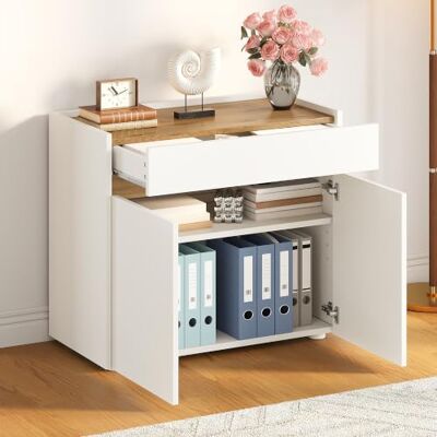 BTM Druckerschrank mit Schublade und 2 Fächern Aktenschrank/Beistellschrank für Wohnzimmer, Büro Weiß BTM Druckerschrank mit Schublade und 2 Fächern Aktenschrank/Beistellschrank für Wohnzimmer, Büro Weiß