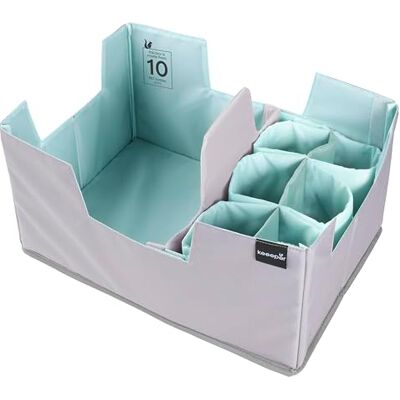 keeeper nea Faltbares Einkaufs-Organizer Set XL, 28 l, Mit Flaschenhalter und Trennwand, Passend für Klappbox lea, Aus recycelten PET-Flaschen, 42 x 29,5 x 22,5 cm, Aquamarine keeeper nea Faltbares Einkaufs-Organizer Set XL, 28 l, Mit Flaschenhalter und Trennwand, Passend für Klappbox lea, Aus recycelten PET-Flaschen, 42 x 29,5 x 22,5 cm, Aquamarine