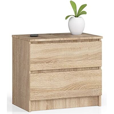 Home Collective Kommode mit Zwei Schubladen, elegant, für minimalistische Innenräume, 60x40x55cm, Wohnzimmer, Schlafzimmer, Flur, Schrank, Sideboard, Highboard, viel Stauraum, Sonoma Home Collective Kommode mit Zwei Schubladen, elegant, für minimalistische Innenräume, 60x40x55cm, Wohnzimmer, Schlafzimmer, Flur, Schrank, Sideboard, Highboard, viel Stauraum, Sonoma
