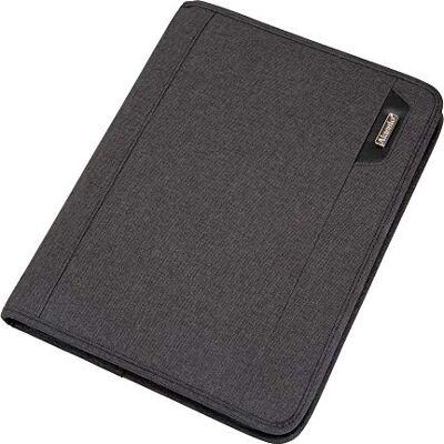 ALASSIO 30119 Orgamappe A4 OLBIA aus Nylon, Konferenzmappe in anthrazit, Mappe ca. 36 x 28 x 5 cm, mit Tablet Fach, A4 Schreibblock, Ringbuchmechanik, 6 Visitenkartenfächer und 2 Stiftschlaufen ALASSIO 30119 Orgamappe A4 OLBIA aus Nylon, Konferenzmappe in anthrazit, Mappe ca. 36 x 28 x 5 cm, mit Tablet Fach, A4 Schreibblock, Ringbuchmechanik, 6 Visitenkartenfächer und 2 Stiftschlaufen