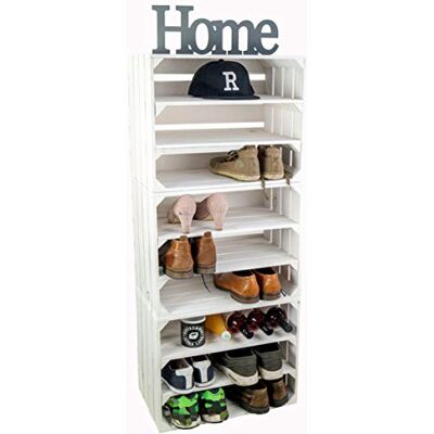 Kistenkolli Altes Land 3 x Schuhschrank Schuhablage Schuhkommode Flur Sitzbank Organizer Schuhbank Standregal Garderobe aus Holz Maße 50x30x40cm (je Kiste) stabiles Regal in Obstkisten Optik (3er set weiss) Kistenkolli Altes Land 3 x Schuhschrank Schuhablage Schuhkommode Flur Sitzbank Organizer Schuhbank Standregal Garderobe aus Holz Maße 50x30x40cm (je Kiste) stabiles Regal in Obstkisten Optik (3er set weiss)