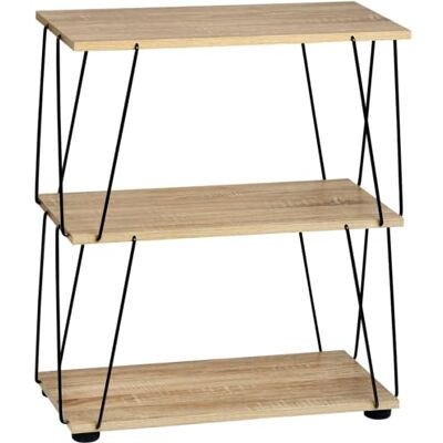 Kesper Regal mit 3 Ablagen – Holzoptik – 61,5 x 31,5 x 71 cm – FSC®-zertifizierte Faserplatte – schwarzes Metallgestell – Standregal – Bücherregal – modernes Design – einfache Montage 18461 Kesper Regal mit 3 Ablagen – Holzoptik – 61,5 x 31,5 x 71 cm – FSC®-zertifizierte Faserplatte – schwarzes Metallgestell – Standregal – Bücherregal – modernes Design – einfache Montage 18461