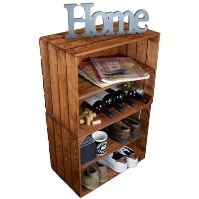 Kistenkolli Altes Land Holzkiste Ocker Schuhablage Schuhständer DIY Upcycling Regalbau Schuhaufbewahrung stabiles Regal in Obstkisten Weinkisten Optik (Ocker mit Längsbrett, 2er Set) Kistenkolli Altes Land Holzkiste Ocker Schuhablage Schuhständer DIY Upcycling Regalbau Schuhaufbewahrung stabiles Regal in Obstkisten Weinkisten Optik (Ocker mit Längsbrett, 2er Set)