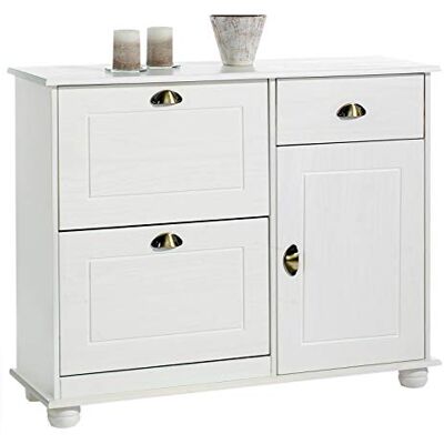 Idimex - PinMassifBlanc - Türen:2 - Schublade:1 - Schuhschrank Idimex - PinMassifBlanc - Türen:2 - Schublade:1 - Schuhschrank