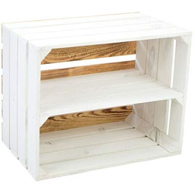 Kistenkolli Altes Land Holzkiste Paula Weiss mit geflammten Boden 50x40x30cm Aufbewahrungsbox Regalkiste Apfelkisten Weinkisten Schuhregal Bücherregal Kleiderschrank (Paula weiß LÄNGS) Kistenkolli Altes Land Holzkiste Paula Weiss mit geflammten Boden 50x40x30cm Aufbewahrungsbox Regalkiste Apfelkisten Weinkisten Schuhregal Bücherregal Kleiderschrank (Paula weiß LÄNGS)