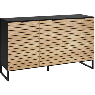 Bellamio Luvua Kommode 135 cm breit, 6 Fächer, 3 Türen, Schwarz/Eichenfront Sideboard, Lowboard, Aufbewahrungskommode, Holzschrank 80x40x135 cm, Wohnzimmer, Schlafzimmer, Flurmöbel, Wohnzimmerschrank Bellamio Luvua Kommode 135 cm breit, 6 Fächer, 3 Türen, Schwarz/Eichenfront Sideboard, Lowboard, Aufbewahrungskommode, Holzschrank 80x40x135 cm, Wohnzimmer, Schlafzimmer, Flurmöbel, Wohnzimmerschrank