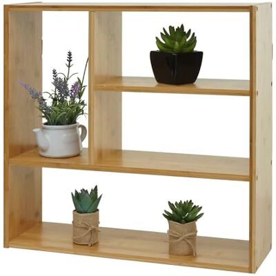 Mendler Wandregal HWC-M22 Bambus FSC®-Zertifiziert 50x50x15cm Hängeregal, Schweberegal, Regal, mit 4 Fächern Mendler Wandregal HWC-M22 Bambus FSC®-Zertifiziert 50x50x15cm Hängeregal, Schweberegal, Regal, mit 4 Fächern