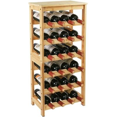 Relaxdays Weinregal, 24 Flaschen, Bambus, HxBxT: 82 x 36 x 24 cm, Weinhalter für Rot- & Weißwein, Flaschenregal, Natur Relaxdays Weinregal, 24 Flaschen, Bambus, HxBxT: 82 x 36 x 24 cm, Weinhalter für Rot- & Weißwein, Flaschenregal, Natur
