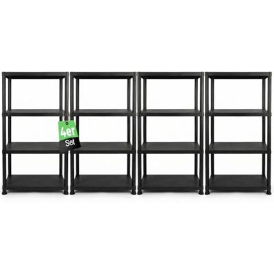 Ondis24 Steckregal 60 x 30 x 131 (H) cm, 4 Böden, Kunststoffregal, Schwerlastregal, bis zu 80 kg, Regal, Lagerregal (4 Stück) Ondis24 Steckregal 60 x 30 x 131 (H) cm, 4 Böden, Kunststoffregal, Schwerlastregal, bis zu 80 kg, Regal, Lagerregal (4 Stück)