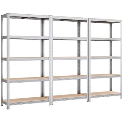 SONGMICS Schwerlastregal, 5 verstellbare Ablagen, 40 x 270 x 180 cm Kellerregal, Lagerregal, Regal mit Stahlgestell, bis 875 kg belastbar, silbern SONGMICS Schwerlastregal, 5 verstellbare Ablagen, 40 x 270 x 180 cm Kellerregal, Lagerregal, Regal mit Stahlgestell, bis 875 kg belastbar, silbern