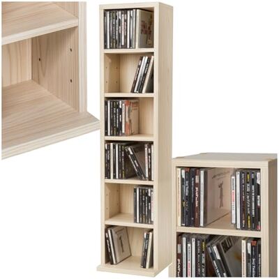 tectake ® CD Regal für bis zu 102 CDs Aufbewahrung für CD Hüllen, DVD Ständer, Holzregal Wand, Wohnzimmerschrank, Büroschrank, Offenes Stauraumregal Buche tectake ® CD Regal für bis zu 102 CDs Aufbewahrung für CD Hüllen, DVD Ständer, Holzregal Wand, Wohnzimmerschrank, Büroschrank, Offenes Stauraumregal Buche