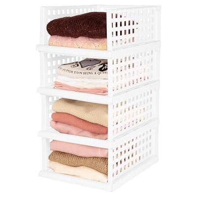 Compactor Slider Organizer Kleiderschrank mit ausziehbarer Schublade, Set mit 4 modularen Regalen aus BPA-freiem Kunststoff für Kleidung, Schränke, Badezimmer, Weiß, Größe Maxi (34 x 45 x 18 cm) Compactor Slider Organizer Kleiderschrank mit ausziehbarer Schublade, Set mit 4 modularen Regalen aus BPA-freiem Kunststoff für Kleidung, Schränke, Badezimmer, Weiß, Größe Maxi (34 x 45 x 18 cm)