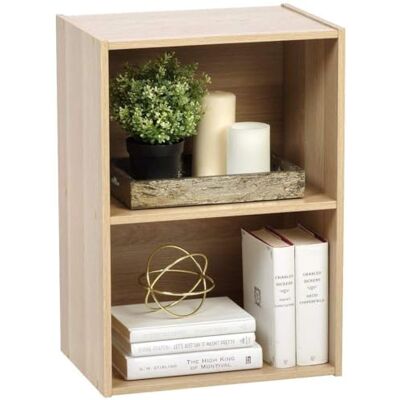 Iris Ohyama Modernes Bücherregal, 2 Etagen, Nachttisch, 40cm breit, Hellbraun, Vielseitig, Modular, Offenes Regal, Für Wohnzimmer, Büro, Schlafzimmer, Bücher, Dekor, Einfacher Aufbau, CX-2 Iris Ohyama Modernes Bücherregal, 2 Etagen, Nachttisch, 40cm breit, Hellbraun, Vielseitig, Modular, Offenes Regal, Für Wohnzimmer, Büro, Schlafzimmer, Bücher, Dekor, Einfacher Aufbau, CX-2