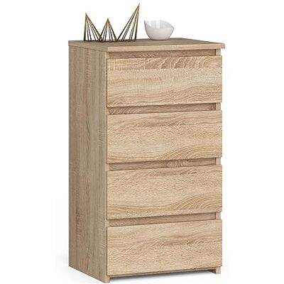 Home Collective Kommode mit 4 Schubladen Schlafzimmer Flur Wohnzimmer Organizer 40cm breit 74cm hoch Sonoma Eiche Highboard Sideboard Mehrzweckschrank Schrank schmal Home Collective Kommode mit 4 Schubladen Schlafzimmer Flur Wohnzimmer Organizer 40cm breit 74cm hoch Sonoma Eiche Highboard Sideboard Mehrzweckschrank Schrank schmal