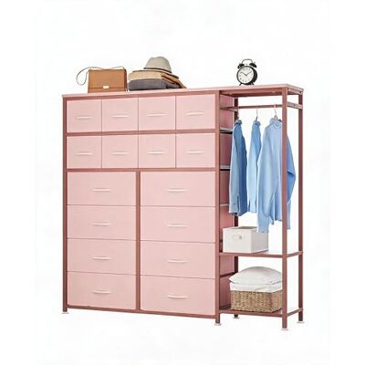 GarveeHome Kommode Mit 16 Schubladen Für Das Schlafzimmer – Kleiderständer & 2 Ablageböden – Großer Aufbewahrungskasten Aus Stoff Für Damen, Mädchen, Kleiderschrank, Wohnzimmer GarveeHome Kommode Mit 16 Schubladen Für Das Schlafzimmer – Kleiderständer & 2 Ablageböden – Großer Aufbewahrungskasten Aus Stoff Für Damen, Mädchen, Kleiderschrank, Wohnzimmer