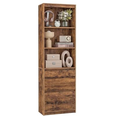 VASAGLE Kailyn Kollektion Bücherregal, Hochschrank, 3 unterschiedlich große Schubladen, verstellbare Ablagen, Wohnzimmer Schlafzimmer Arbeitszimmer, modern, platzsparend, vintagebraun LBC188KD01 VASAGLE Kailyn Kollektion Bücherregal, Hochschrank, 3 unterschiedlich große Schubladen, verstellbare Ablagen, Wohnzimmer Schlafzimmer Arbeitszimmer, modern, platzsparend, vintagebraun LBC188KD01