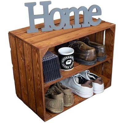 Kistenkolli Altes Land Holzkiste Ocker Schuhablage Schuhständer DIY Upcycling Regalbau Schuhaufbewahrung stabiles Regal in Obstkisten Weinkisten Optik (Ocker mit Längsbrett, 1er Set) Kistenkolli Altes Land Holzkiste Ocker Schuhablage Schuhständer DIY Upcycling Regalbau Schuhaufbewahrung stabiles Regal in Obstkisten Weinkisten Optik (Ocker mit Längsbrett, 1er Set)