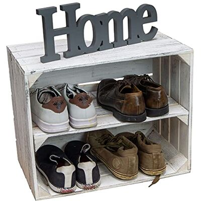 Kistenkolli Altes Land Holzkisten Shabby weiss Schuhablage Schuhständer DIY Upcycling Regalbau Schuhaufbewahrung für Kinder und Erwachsene stabiles Regal in Obstkisten Weinkisten Optik (Shabby weiss Längs, 1er Set) Kistenkolli Altes Land Holzkisten Shabby weiss Schuhablage Schuhständer DIY Upcycling Regalbau Schuhaufbewahrung für Kinder und Erwachsene stabiles Regal in Obstkisten Weinkisten Optik (Shabby weiss Längs, 1er Set)