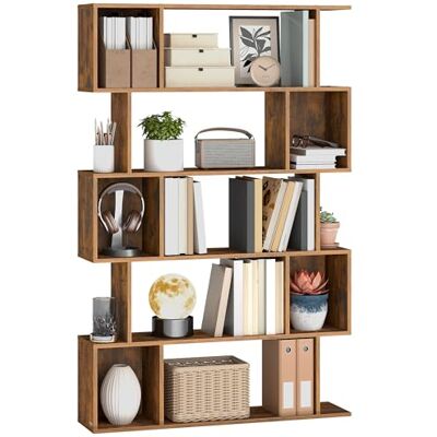 VASAGLE Custos Kollektion Bücherregal mit 5 Ebenen, Standregal, 24 x 90 x 159 cm, Aufbewahrungsregal mit offenen Fächern, für Wohnzimmer, Schlafzimmer, Arbeitszimmer, vintagebraun LBC416K01 VASAGLE Custos Kollektion Bücherregal mit 5 Ebenen, Standregal, 24 x 90 x 159 cm, Aufbewahrungsregal mit offenen Fächern, für Wohnzimmer, Schlafzimmer, Arbeitszimmer, vintagebraun LBC416K01