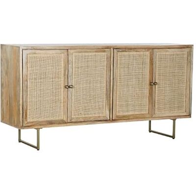 DRW Buffet-Schrank aus Mangoholz und Rattan, 150 x 40 x 77 cm DRW Buffet-Schrank aus Mangoholz und Rattan, 150 x 40 x 77 cm