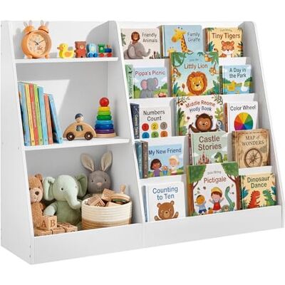 SONGMICS Custos Kollektion Bücherregal Kinder, Spielzeugregal, Kinderregal, Montessori Regal mit 5 Ebenen, Kinderzimmer-Regal, für Leseecke, 30 x 103,6 x 80 cm, wolkenweiß GKR077WZ01 SONGMICS Custos Kollektion Bücherregal Kinder, Spielzeugregal, Kinderregal, Montessori Regal mit 5 Ebenen, Kinderzimmer-Regal, für Leseecke, 30 x 103,6 x 80 cm, wolkenweiß GKR077WZ01
