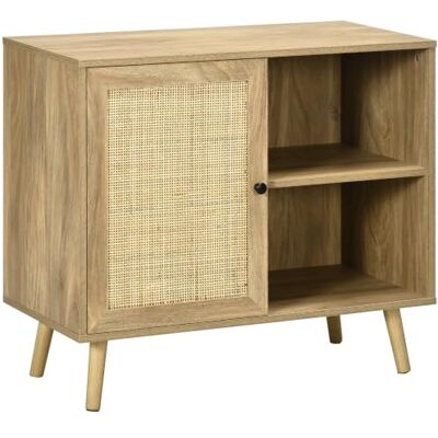 HOMCOM Küchen-Sideboard mit Rattantür 80x39x70 cm Natur Wohnzimmer-Buffet, Küchenbeistellgerät, kleines Sideboard, 2 Aufbewahrungsregale. HOMCOM Küchen-Sideboard mit Rattantür 80x39x70 cm Natur Wohnzimmer-Buffet, Küchenbeistellgerät, kleines Sideboard, 2 Aufbewahrungsregale.