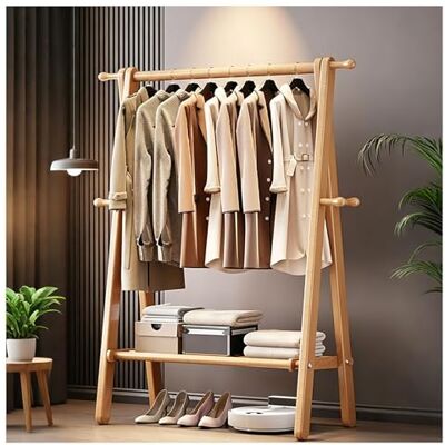 LIANTIAN Diese freistehende Garderobe aus Massivholz verfügt über Ablagen für Schuhe und andere Gegenstände; sie ist leicht zu montieren und eignet sich für den Einsatz im Wohnzimmer oder Schlafzimmer(nat LIANTIAN Diese freistehende Garderobe aus Massivholz verfügt über Ablagen für Schuhe und andere Gegenstände; sie ist leicht zu montieren und eignet sich für den Einsatz im Wohnzimmer oder Schlafzimmer(nat