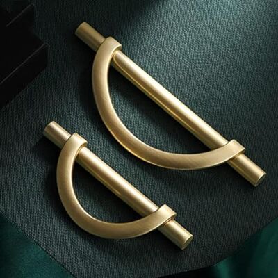 DAPANIY Schubladengriffe aus gebürstetem Gold, Halbmondform, goldfarben, für Schubladen, Kommoden, Küchengriffe, antike Schranktürgriffe, 4 Packungen, 96 mm DAPANIY Schubladengriffe aus gebürstetem Gold, Halbmondform, goldfarben, für Schubladen, Kommoden, Küchengriffe, antike Schranktürgriffe, 4 Packungen, 96 mm