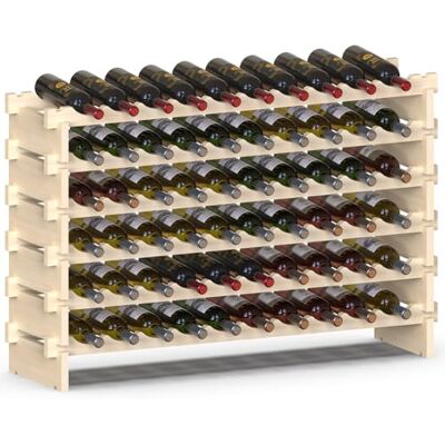 BAKAJI Weinregal aus Holz mit 60 Fächern für Weinflaschen, Champagner, Flaschenhalter für den Boden, Keller Ecke Bar für Wohnzimmer, Küche, Bistro, Restaurant, 0 x 30 x 80,5 cm BAKAJI Weinregal aus Holz mit 60 Fächern für Weinflaschen, Champagner, Flaschenhalter für den Boden, Keller Ecke Bar für Wohnzimmer, Küche, Bistro, Restaurant, 0 x 30 x 80,5 cm