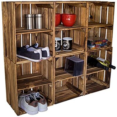 Kistenkolli Altes Land Holzkiste Bella geflammt40 x 30 x 25cm Weinablage Weinaufbewahrung Kindeschuhregal Bücherregal Ablageregal Möbel-Kiste Wein-Kiste Obst-Kiste Apfel-Kiste (6er set, Bella mit kurzem Brett) Kistenkolli Altes Land Holzkiste Bella geflammt40 x 30 x 25cm Weinablage Weinaufbewahrung Kindeschuhregal Bücherregal Ablageregal Möbel-Kiste Wein-Kiste Obst-Kiste Apfel-Kiste (6er set, Bella mit kurzem Brett)