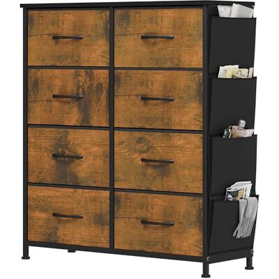 YITAHOME Kommode, 8 Stoffschubladen mit Griffen, Aufbewahrungsschrank, Schubladenschrank, Schrank, Metallgestell, stoffkommode für Schlafzimmer, für Wohnzimmer, Flur, Büro, Rotten Holzmaserung YITAHOME Kommode, 8 Stoffschubladen mit Griffen, Aufbewahrungsschrank, Schubladenschrank, Schrank, Metallgestell, stoffkommode für Schlafzimmer, für Wohnzimmer, Flur, Büro, Rotten Holzmaserung