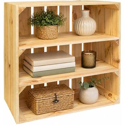 Kistenkolli Altes Land grosses Schuhregal TAMME mit Zwei Einlegeböden/Zwischenbrettern ca 55 x 55 x 30cm Bücherregal/Regalkiste Gewürzregal Apfelkiste Weinkistenregal (Natur) Kistenkolli Altes Land grosses Schuhregal TAMME mit Zwei Einlegeböden/Zwischenbrettern ca 55 x 55 x 30cm Bücherregal/Regalkiste Gewürzregal Apfelkiste Weinkistenregal (Natur)