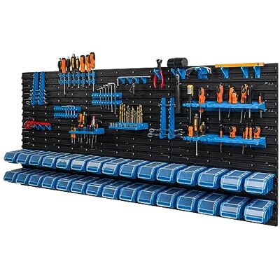 botle Lagersystem Wandregal Werkzeughalterungen Stapelboxen Schüttenregal Sichtlagerkästen Extra Starke Wandplatten Regal Erweiterbar Werkstattregal Lagerregal (Blau 2) botle Lagersystem Wandregal Werkzeughalterungen Stapelboxen Schüttenregal Sichtlagerkästen Extra Starke Wandplatten Regal Erweiterbar Werkstattregal Lagerregal (Blau 2)