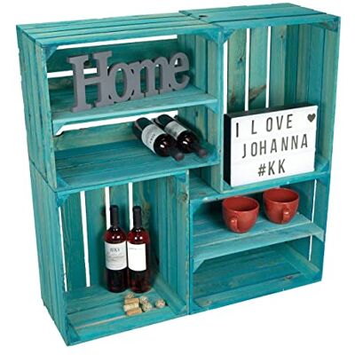 Kistenkolli Altes Land 4er Set Obstkisten Johanna Türkis lasiert Mix mit Längs türkis Bücherregal Wohnwand Weinkistenregal Weinregal Apfelkisten Obstkisten Schuhregal Schuhschrank Kistenkolli Altes Land 4er Set Obstkisten Johanna Türkis lasiert Mix mit Längs türkis Bücherregal Wohnwand Weinkistenregal Weinregal Apfelkisten Obstkisten Schuhregal Schuhschrank