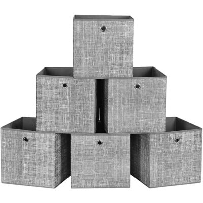 SONGMICS Aufbewahrungsbox, 6er Set, Ordnungsboxen aus Vliesstoff mit Griff, Boxen Aufbewahrung, 30 x 30 x 30 cm, Organizer Box, für Würfelregal, Faltbox, Kleideraufbewahrung, grau meliert RFB02LG-3 SONGMICS Aufbewahrungsbox, 6er Set, Ordnungsboxen aus Vliesstoff mit Griff, Boxen Aufbewahrung, 30 x 30 x 30 cm, Organizer Box, für Würfelregal, Faltbox, Kleideraufbewahrung, grau meliert RFB02LG-3