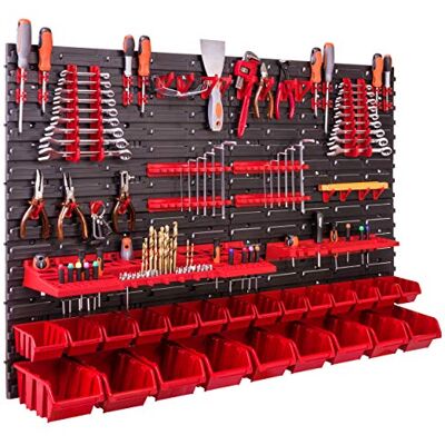 botle Lagersystem Wandregal Werkzeughalterungen Stapelboxen Schüttenregal Sichtlagerkästen Extra Starke Wandplatten Regal Erweiterbar Werkstattregal Lagerregal (Rot 2) botle Lagersystem Wandregal Werkzeughalterungen Stapelboxen Schüttenregal Sichtlagerkästen Extra Starke Wandplatten Regal Erweiterbar Werkstattregal Lagerregal (Rot 2)